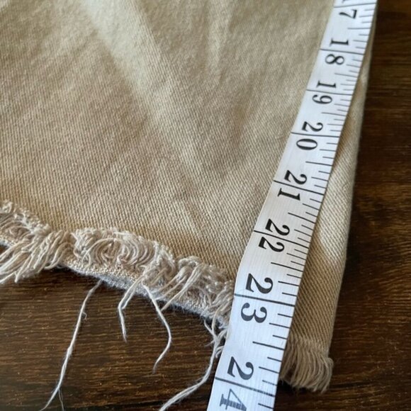 Loft high waist flare crop jeans moss green ankle raw hem size 27 stretch - Picture 7 of 10